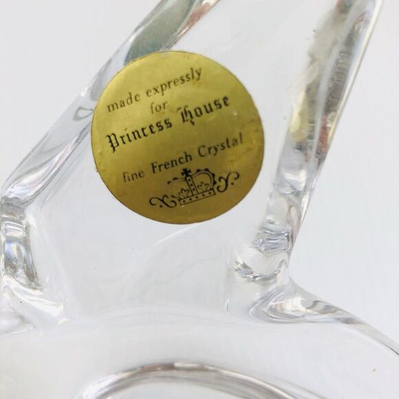 Princess House Lead Crystal Flying Bird Dove Bowl Candy Votive Dish Original - Picture 2 of 5